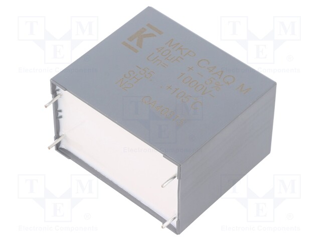 Capacitor: polypropylene; DC-Link; 40uF; ESR: 4mΩ; THT; ±5%; 25.2A