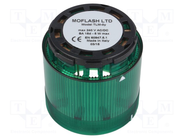 Signaller: lighting; BA15D; continuous light; Colour: green; LED