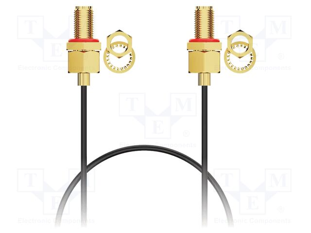 Cable; SMA female,both sides; black; straight,with o-ring seal