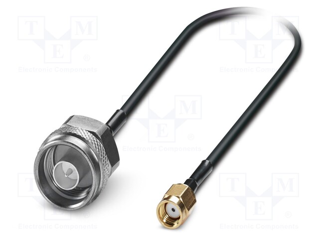 Cable; N male,RP-SMA male; FRNC; shielded connectors; black; 0.5m