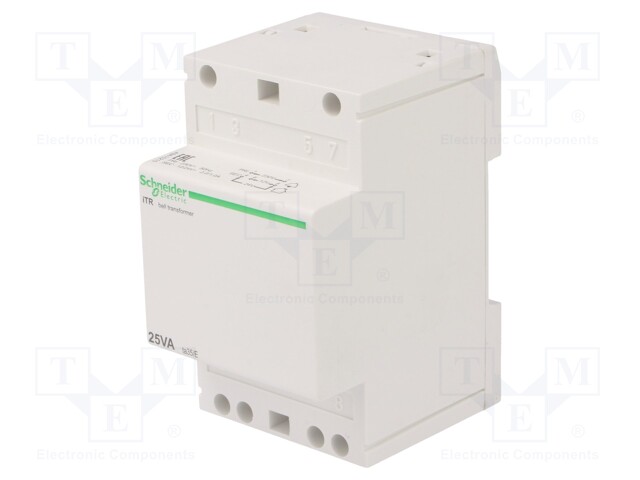 Transformer: mains; 25VA; 230VAC; 12V; 24V; Leads: screw terminals