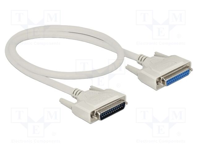 Cable; D-Sub 25pin socket,D-Sub 25pin plug; Len: 0.5m; beige