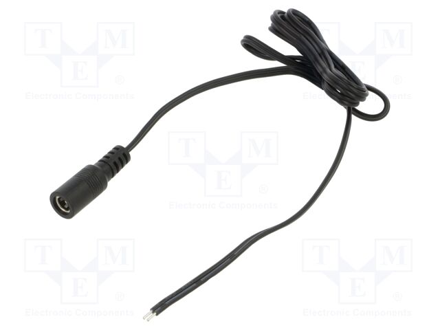 Cable; 2x0.5mm2; DC 5,5/2,1 socket; straight; black-gray,black