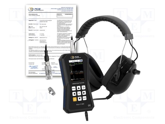 Vibrometer; Display: LCD 2,8"; Ch: 1; Meas.accur: ±2ft/s2; IP52