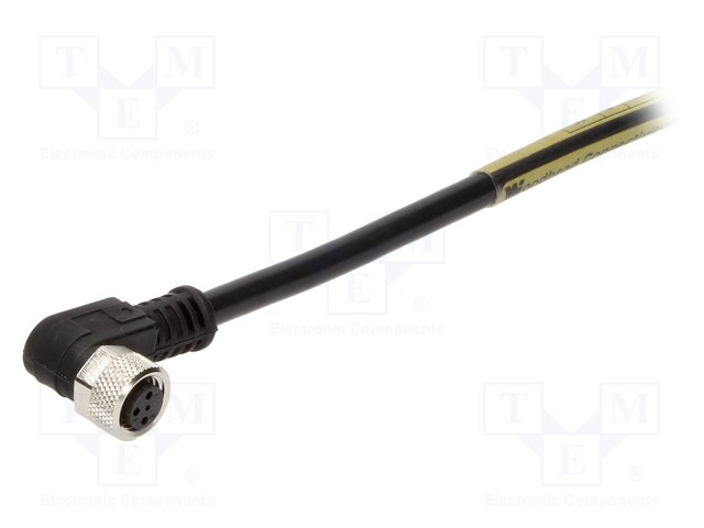 Connector: M8; female; PIN: 3; angled 90°; with lead; plug; 3A; 60V