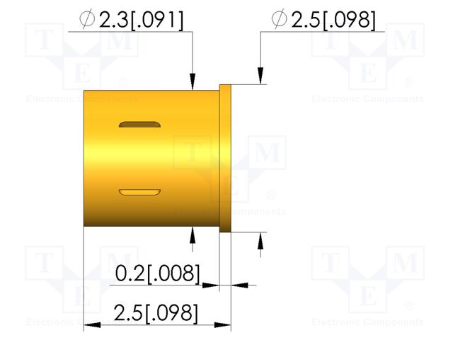 Test probe socket; gold-plated; KS-967; soldered; 2.5mm