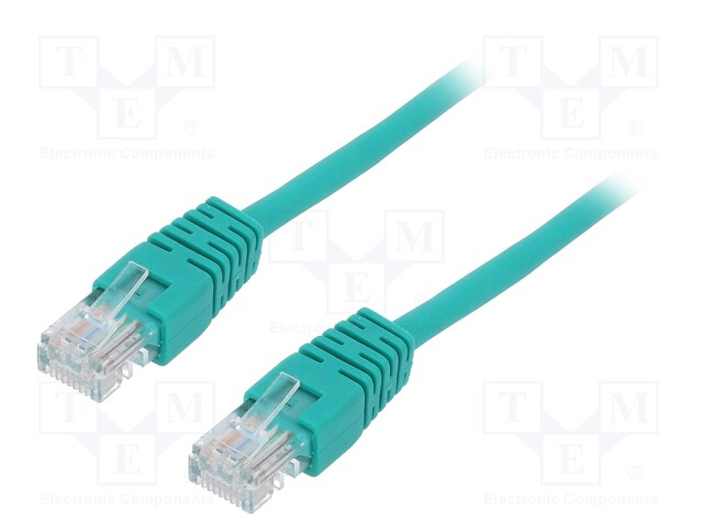 Patch cord; U/UTP; 5e; stranded; CCA; PVC; green; Len: 1.5m; 26AWG