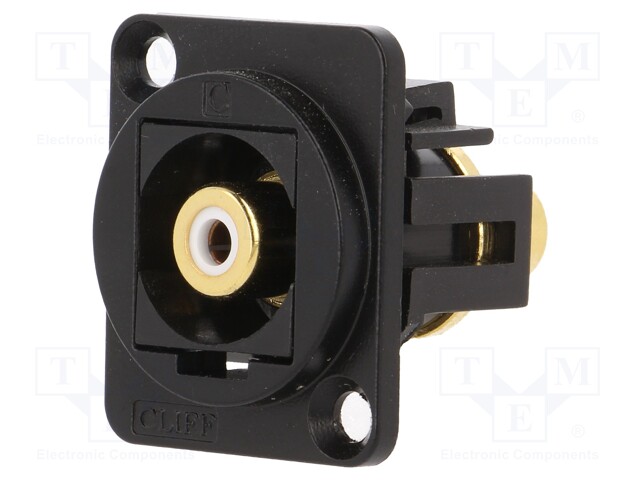 Coupler; RCA socket,both sides; Case: XLR standard; 19x24mm