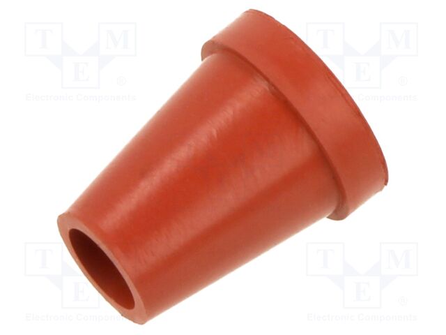Grommet; caoutchouc; L: 13.8mm; -20÷200°C; Øcable: 5mm; red