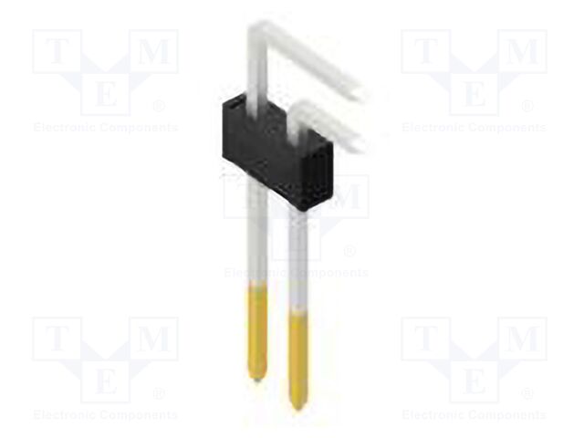 Connector: pin strips; pin header; male; PIN: 2; 2.54mm; THT; 2x1