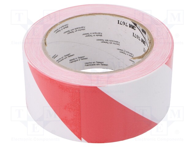 Tape: warning; W: 50mm; L: 33m; Colour: white-red; D: 0.127mm