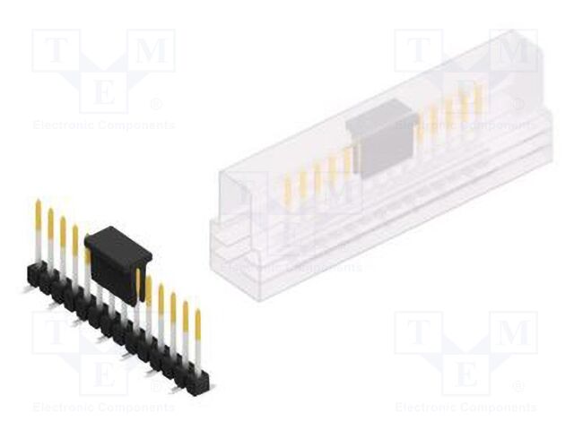 Connector: pin strips; pin header; male; PIN: 14; 2.54mm; SMT; 1x14
