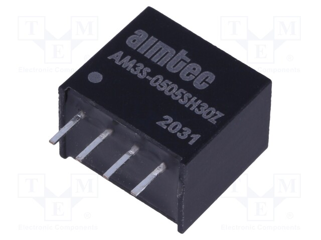 Converter: DC/DC; 3W; Uin: 4.5÷5.5V; 5VDC; Iout: 600mA; SIP4; 2.2g
