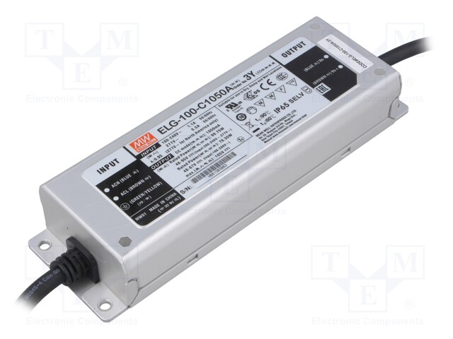 Power supply: switched-mode; LED; 99.75W; 48÷95VDC; 525÷1050mA