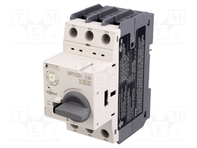 Motor breaker; 0.09kW; 230÷690VAC; DIN; Short circ.release: 5.2A