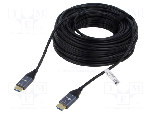 Cable; HDMI plug,both sides; PVC; Len: 30m; black; grey; Core: CCS
