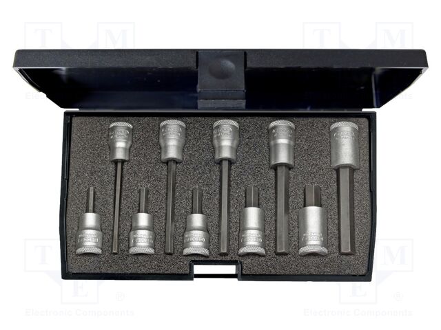 Kit: screwdriver bits; hex key; 3/8"; 10pcs.