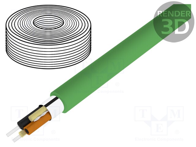 Wire: polimer optical fiber; Kind: HITRONIC® POF; Øcable: 8mm