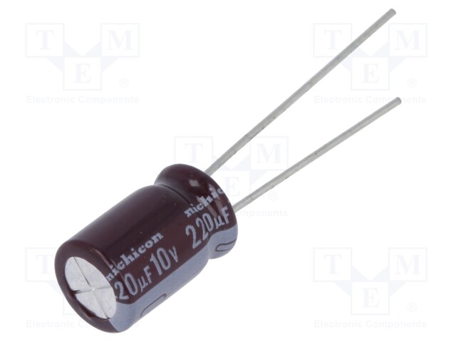Capacitor: electrolytic; low impedance; THT; 220uF; 10VDC; ±20%