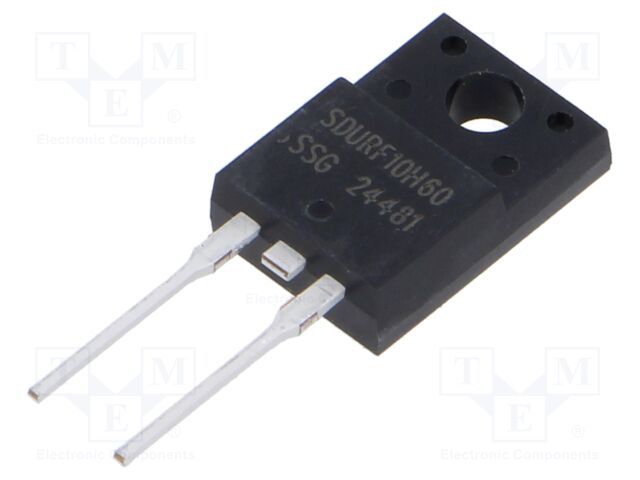 Diode: rectifying; THT; 600V; 10A; tube; Ifsm: 100A; TO220FP-2; 32ns