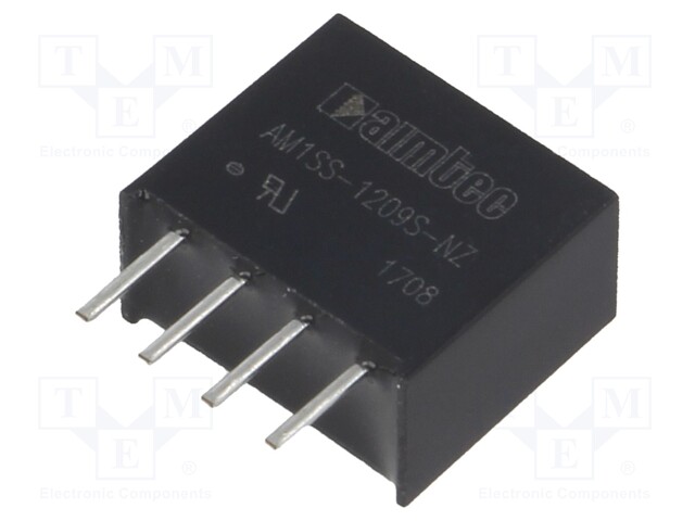 Converter: DC/DC; 1W; Uin: 10.8÷13.2V; 9VDC; Iout: 111mA; SIP4; 1.2g