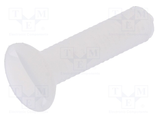 Screw; M3x12; 0.5; Head: countersunk; slotted; 1mm; polyamide