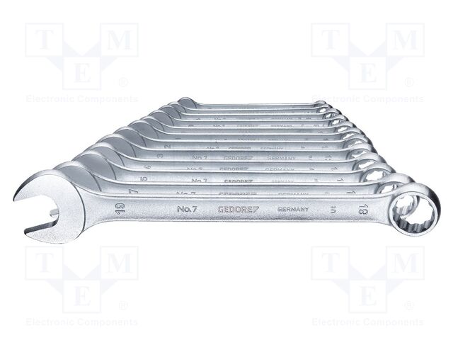 Wrench-set; combination spanner; Chrom-vanadium steel; 12pcs.