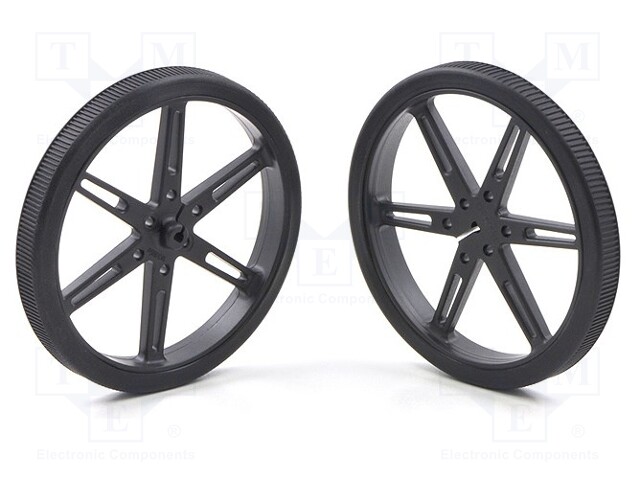 Wheel; black; Shaft: D spring; Pcs: 2; push-in; Ø: 80mm; W: 10mm