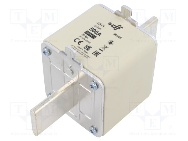 Fuse: fuse; gG; 500A; 690VAC; 440VDC; ceramic; NH3