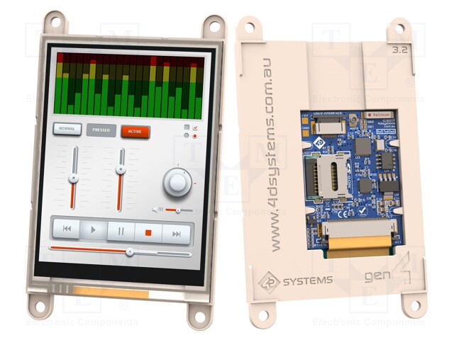 Display: TFT; 3.2"; 320x240; Window dimensions: 64.8x48.6mm
