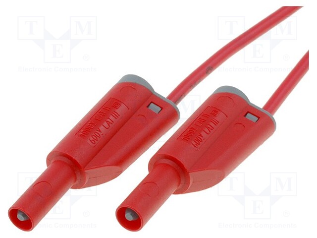 Test lead; PVC; 1m; red; 20A; Cond.cross sec: 1mm2