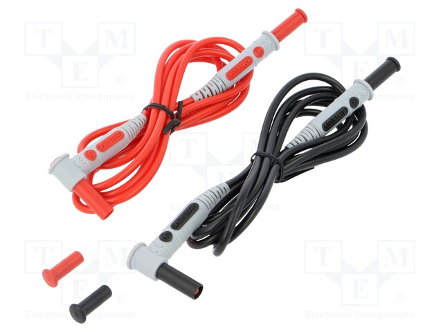 Test lead; silicone; 1.5m; 15A; red and black