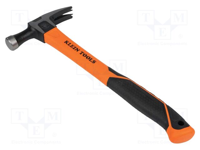 Hammer; fitter type; 380mm; 500g; hardened steel; fiberglass