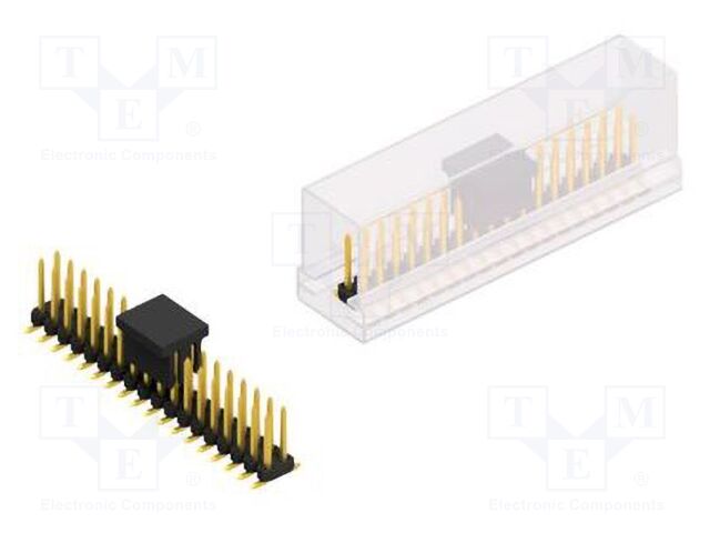 Connector: pin strips; pin header; male; PIN: 36; 2mm; SMT; 2x18