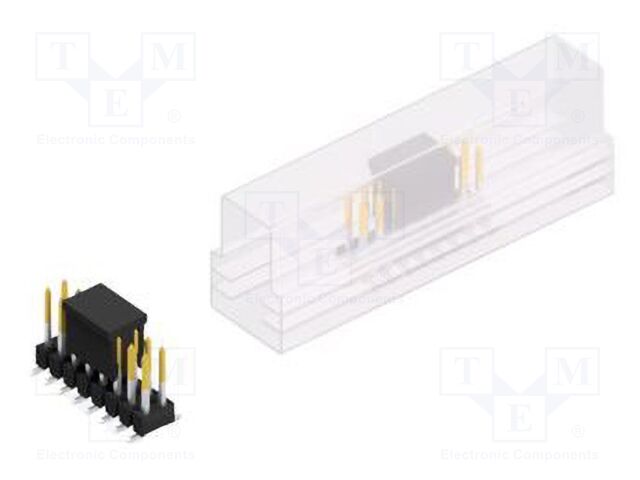 Connector: pin strips; pin header; male; PIN: 16; 2.54mm; SMT; 2x8
