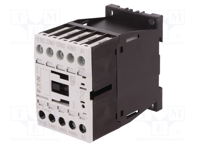 Contactor: 4-pole; NO x4; 24VDC; 4A; DIN; DILA-40; screw terminals