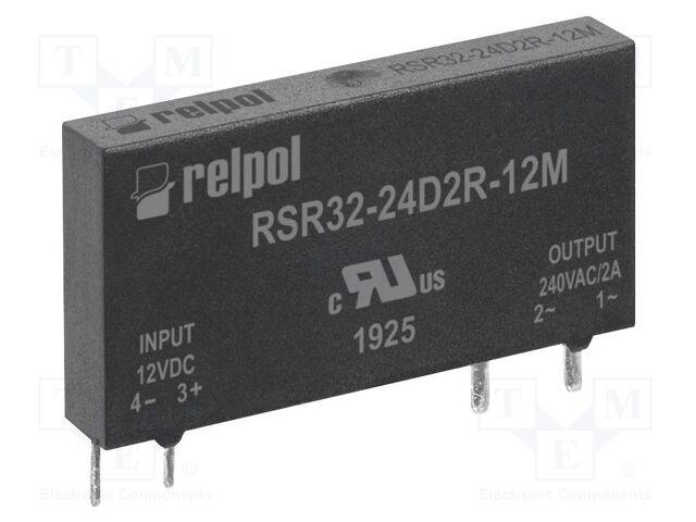Relay: solid state; 48÷280VAC; 1-phase; PCB; -30÷80°C; 28x5.2x15mm
