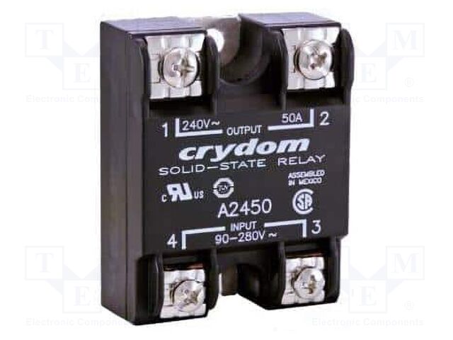 Relay: solid state; Ucntrl: 3÷32VDC; 10A; 24÷280VAC; -40÷80°C; IP00