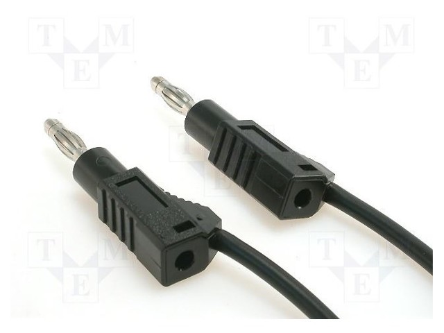 Test lead; PVC; 1m; black; 36A; 60VDC; Cond.cross sec: 2.5mm2