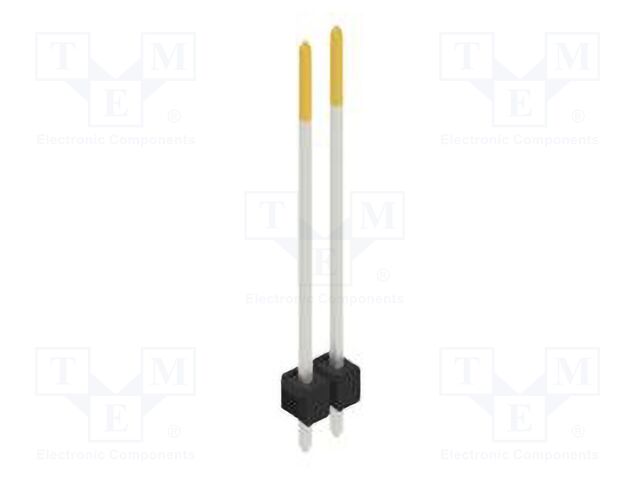 Connector: pin strips; pin header; male; PIN: 2; 2.54mm; THT; 1x2