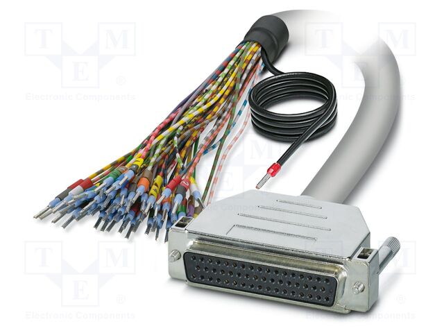 Cable; D-Sub 50pin socket,wires; PVC; Len: 1.5m; grey; Core: Cu