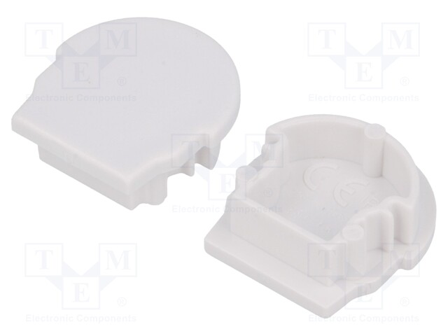 Cap for LED profiles; white; ABS; Application: UNI12