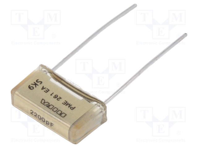 Capacitor: paper; 2.2nF; 300VAC; 10.2mm; ±10%; THT; Series: PME261
