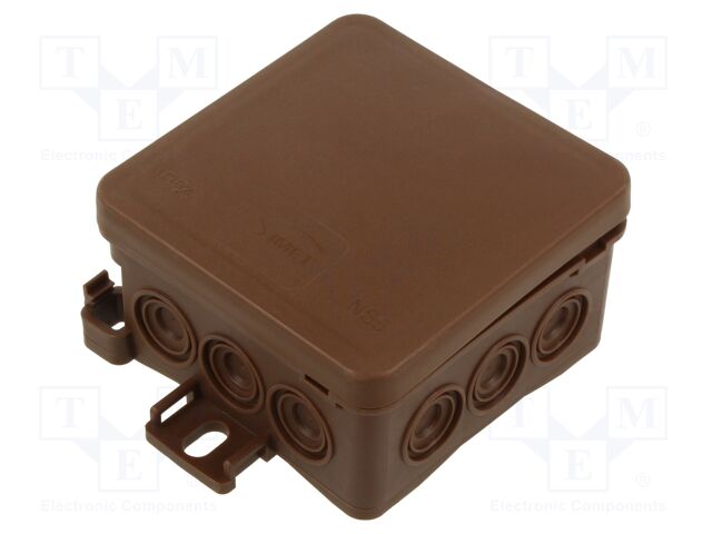 Enclosure: junction box; X: 75mm; Y: 40mm; Z: 75mm; IP54; brown
