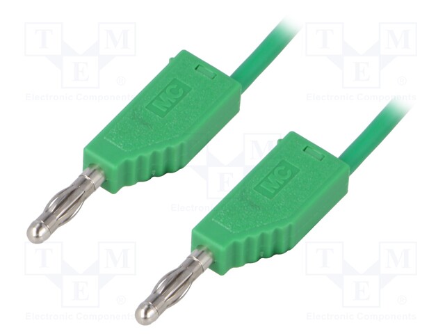Test lead; PVC; 1m; green; 32A; 60V; Cond.cross sec: 2.5mm2