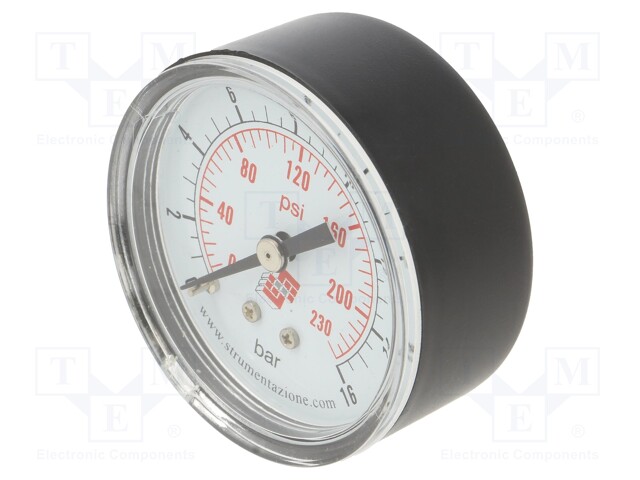 Manometer; Working pressure: 0÷16bar; 50mm; Enclos.mat: plastic