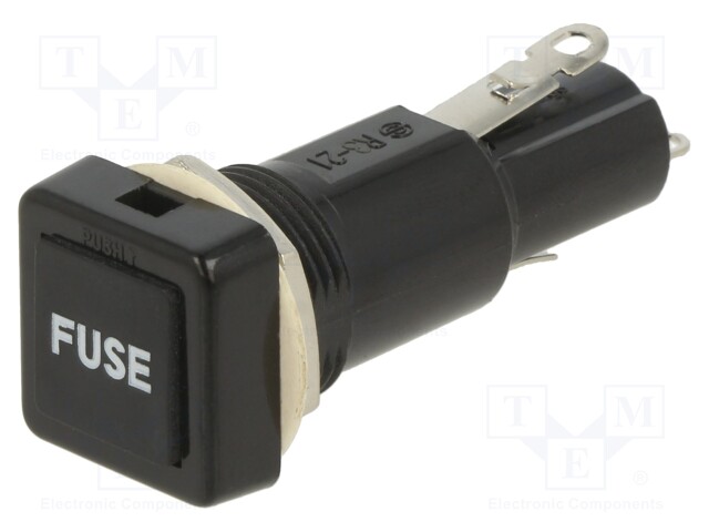 Fuse holder; 6.3x32mm; 10A; on panel; Cutout: Ø15.2mm; UL94V-1