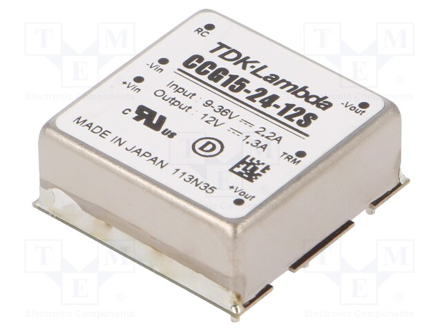 Converter: DC/DC; 15.6W; Uin: 9÷36V; 12VDC; Iout: 1.3A; 20g
