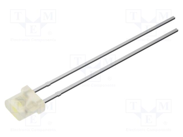 LED; white; 750mcd; 115°; Front: flat; 6500K; 2x4x4.1mm; tower; THT