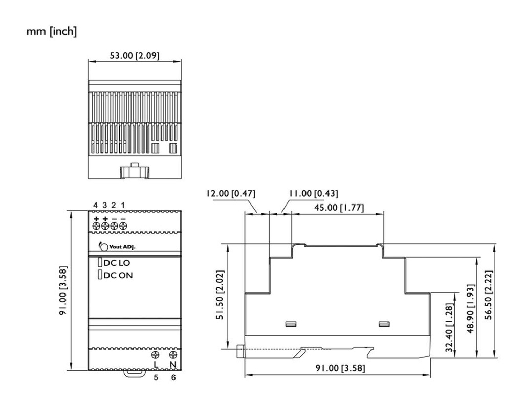 Power supply: switching; for DIN rail; 36W; 24VDC; 1.5A; 90÷264VAC